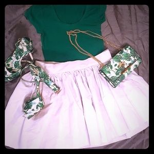 Off white gathered mini skirt